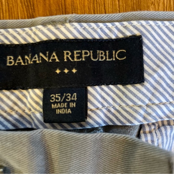 BANANA REPUBLIC Men’s Gray Khaki Chino Straight Front Slacks Size 35/34 - Picture 4 of 14